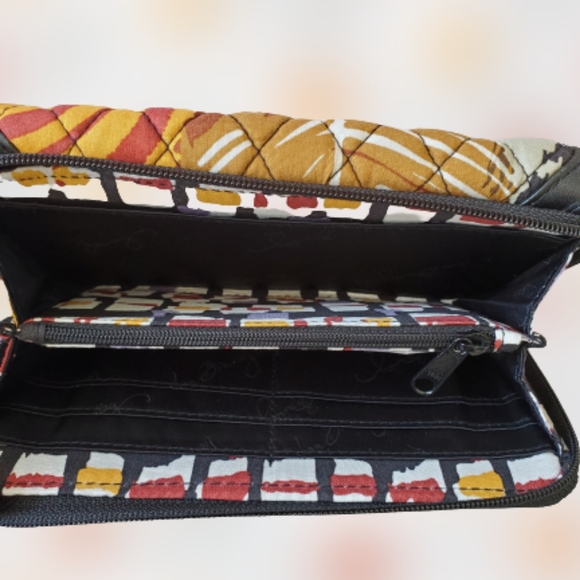 Vera Bradley printed quilted pushlock zip around wristlet, yellow…